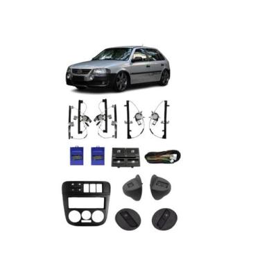 Imagem de Kit Vidro Eletrico Gol G4 4 Portas Completo Antiesmagamento - AUTOPAC