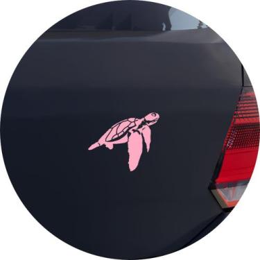 Imagem de Adesivo de Carro Tartaruga Marinha - Cor Rosa Claro - Melhor Adesivo, 