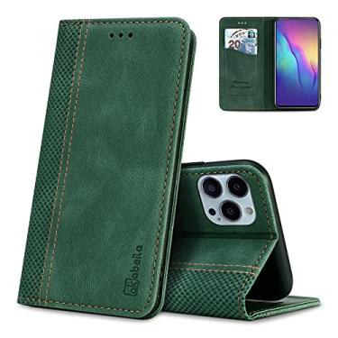Imagem de AKABEILA Capa de celular para Motorola Edge 50 5G capa protetora de couro PU capa flip carteira dobrável capa bolsa com [compartimento para cartão] [função de suporte] [magnético] verde