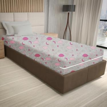 Imagem de Capa Colchão Lençol com Zíper Solteiro Estampada INFANTIL Malha Gel - Sonho Lar (Rosa)