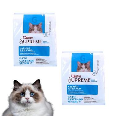Imagem de Kit Com 2 Ração Quatree Supreme Gatos Castrados Sênior Salmão e Frango