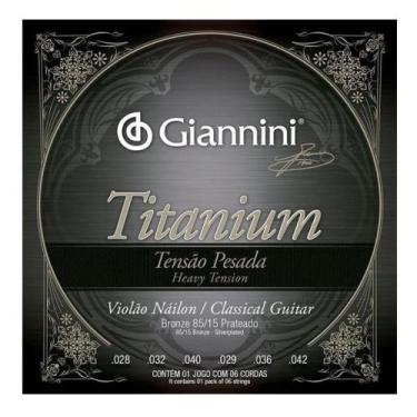 Imagem de Encordoamento Para Violão Nylon 6 Cordas TITANIUM Bronze 85/15 GENWTA 