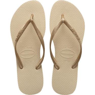 Imagem de Chinelo Infantil Feminino Havaianas Slim Marrom - 4000, 25/26