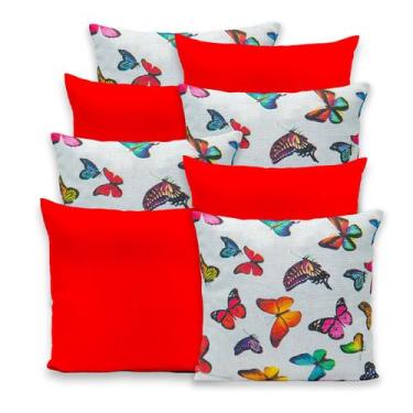 Imagem de Kit 8 Capas de Almofada 40cmx40cm Gorgurinho - RAFALORO, BORBOLETA VER