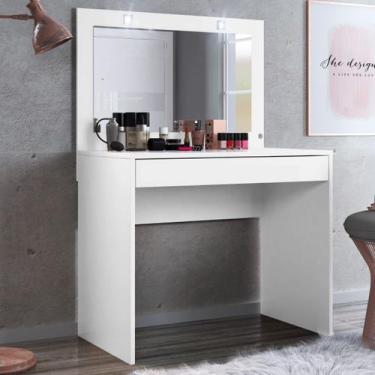 Imagem de Penteadeira Camarim Atraente 91 cm 1 Gaveta c/ Espelho e LED - Demobil