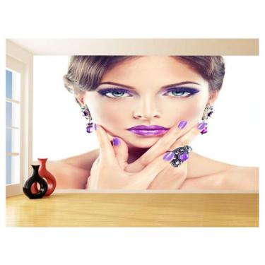 Imagem de Papel De Parede Salão De Beleza Maquiagem Make 3,5M Slb37 - Você Decor