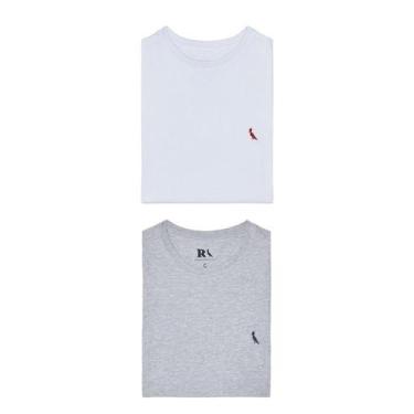 Imagem de Kit 2 Camisetas Básicas Brasa E Gota Pica Pau Reserva, M, Branco, Cinz