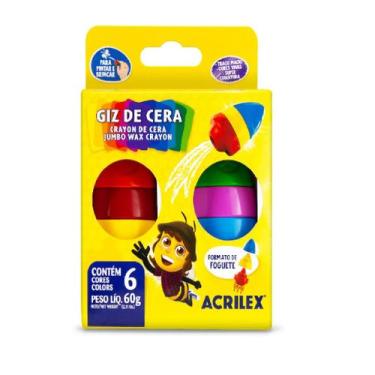 Imagem de Giz de cera foguete acrilex - 6 cores