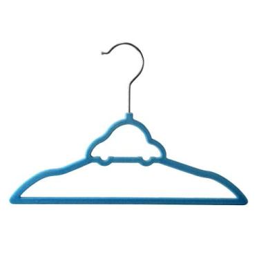 Imagem de Cabide Veludo Infantil Ultrafino 1 Unidade Carro Azul Claro - Member's