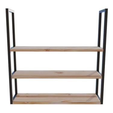 Imagem de Estante Suspensa Industrial 80x20cm Preta Para Salas - Technox