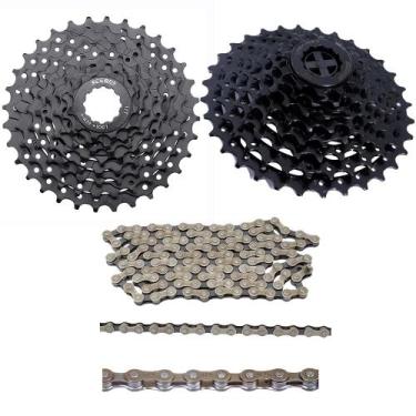 Imagem de Kit Catraca Cassete SunRun 8v 11-32D Index + Corrente 8v Indexada - GT
