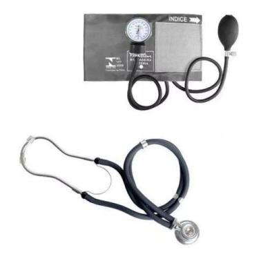 Imagem de Kit Enfermagem Com Esfigmo + Estetoscopio Duplo Rappaport - Premium, G