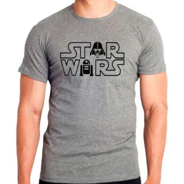 Imagem de Camiseta Masculina Cinza Star Wars Filme 05 - DESIGN CAMISETAS, Cinza,