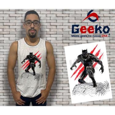 Imagem de Regata Pantera Negra Black Panther Geeko, Branco, G