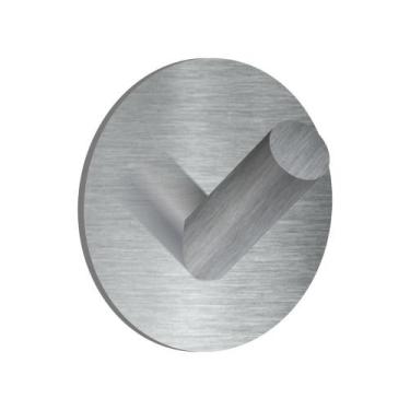 Imagem de Gancho Cabide De Parede Autoadesivo Redondo Inox Escovado - Comfortdoo