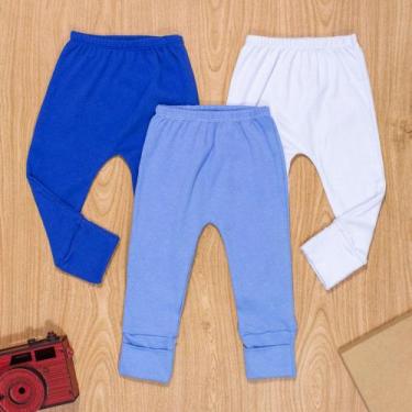Imagem de Kit calça 3 peças em algodão de bebê menino básica - Era Uma Vez, 3-6M