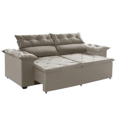 Imagem de Sofá Top Compact 1,50 m Retrátil e Reclinável Suede Veludo soft Castor
