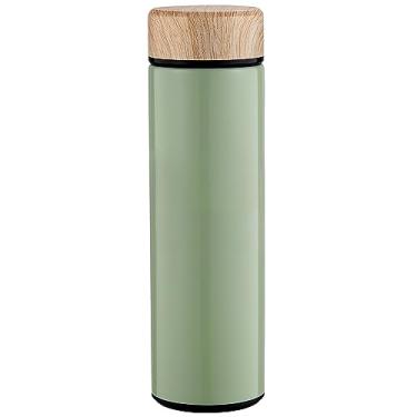 Imagem de Garrafa térmica de aço inoxidável de 445 ml - vácuo isolado, à prova de vazamento, mantém as bebidas quentes/frias - ideal para café, chá, água - verde
