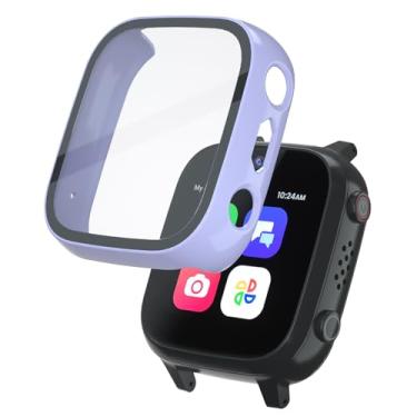 Imagem de SimpleThings Protetor de tela compatível com relógio inteligente Cosmo JrTrack 3, 1 pacote de capa rígida de PC com protetor de tela de vidro temperado transparente HD para crianças, meninos e meninas