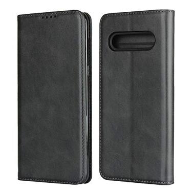 Imagem de iCoverCase Capa para LG V60 ThinQ 5G, capa carteira magnética de couro PU premium, compartimentos para cartão para carregar capa interna macia de couro flip com suporte para LG V60 (cinza escuro)