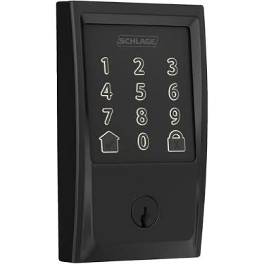 Imagem de Fechadura WiFi com codificação eletrônica preta fosca, com acabamento Century