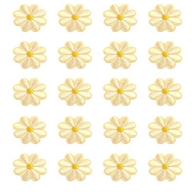 Imagem de MY MIRONEY 20 peças de remendos de flores de margaridas amarelas remendo bordado apliques bordados delicados artesanais acessórios DIY para camisetas, roupas, jaquetas, mochila
