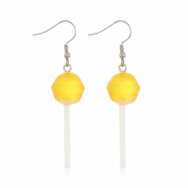 Imagem de Colar com pingente de acrílico transparente doce pirulito engraçado, fofo, 3D, colorido, multisabor, simulação de resina, doce, corrente geométrica para mulheres, festival, festa, férias, joias