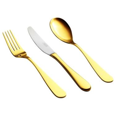 Imagem de Faqueiro St. James Casual 48 Peças New Breeze Dourado - St James Casua