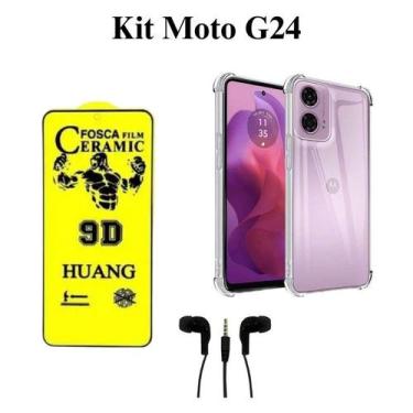 Imagem de Capa Capinha Transparente + Película de Cerâmica Fosca + Fone de Ouvid