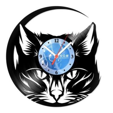 Imagem de Relógio De Parede Disco Vinil Animais - Gato ao Luar - VAN-181 - Moder