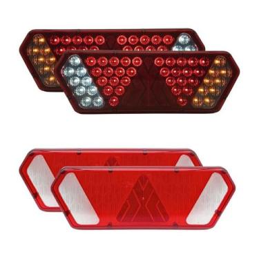 Imagem de Par Lanterna Traseira Guerra Motion Black Rubi LED 12/24v + Par de Len