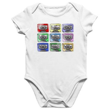 Imagem de Body Bebê Algodão 80's Cassette Tapes - Foca na Moda, Branco, GG