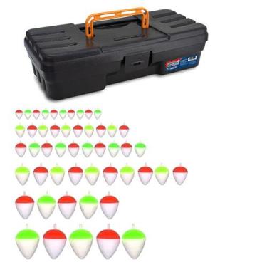 Imagem de Kit Com 50pçs Bóia Lambari + Maleta de Pesca Summer