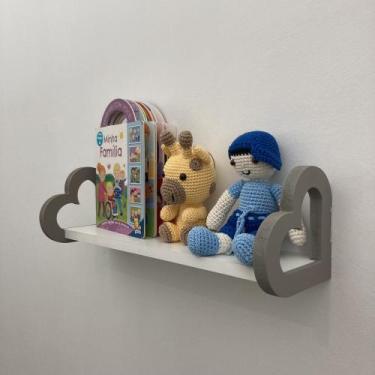Imagem de Prateleira coração colorida quarto decoração infantil 45cm - Souvenir 