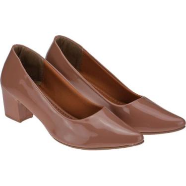 Imagem de Sapato Social Scarpin Feminino Salto Baixo Confortável - Larissa, Nude