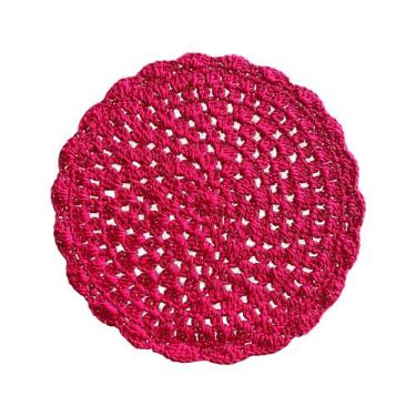 Imagem de Kit 6 Sousplat Crochê Redondo Barbante Para Mesa De Jantar Pink - Roma