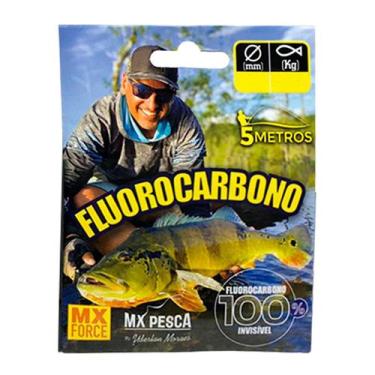Imagem de Linha Pesca MX Force Fluorocarbono Cartela 5m Transparente 0.47mm 14,9