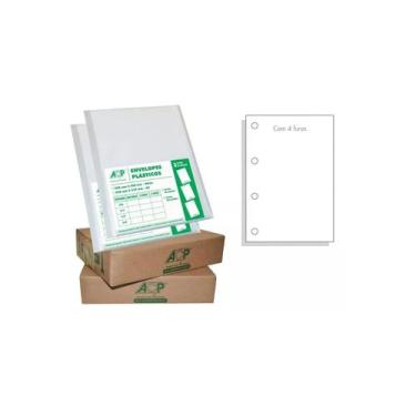 Imagem de Envelope Plástico Ofício 4 Furos Saco Plástico 0,15mm 400 Un - ACP