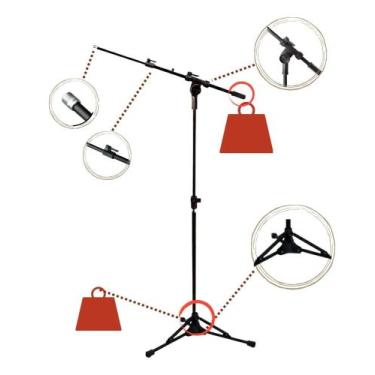 Imagem de Pedestal Suporte Microfone Rmv Psu0090 Com Contra Peso