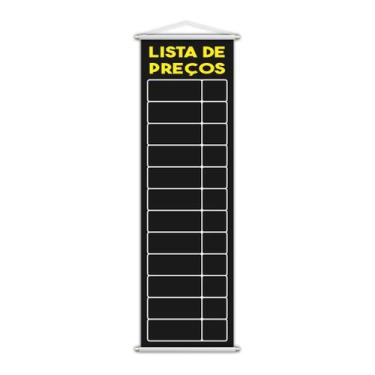 Imagem de Banner Lista de Preços Tabela Vendas Serviço Lona 100x30cm - PlimShop