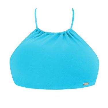 Imagem de Top Busto de Biquíni Top Cropped Faixinha - Estigma, Azul piscina, P