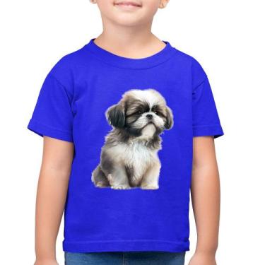 Imagem de Camiseta Algodão Infantil Cachorro Shih Tzu Filhote - Foca na Moda, Az