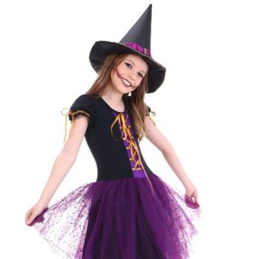 Imagem de Fantasia Bruxa Infantil Luxo Completa - 3 PEÇAS - QUIMERA KIDS, 14