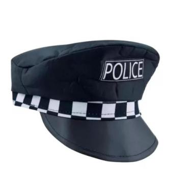 Imagem de Chapéu Quepe Boina Preto Policial Fantasia Carnaval Adulto - Golden Mo