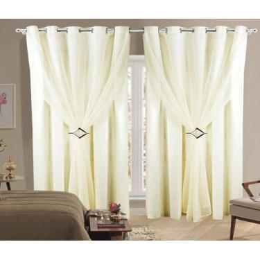 Imagem de Cortina Sala ou Quarto 4,00m X 2,80m Em Tecido Microfibra Com Voil Pal