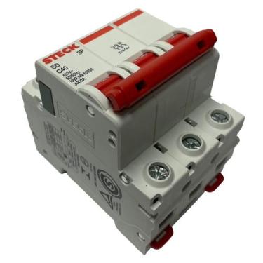 Imagem de Disjuntor Steck Tripolar Triplo Curva C 10a, 16a, 20a, 25a, 32a, 40a, 