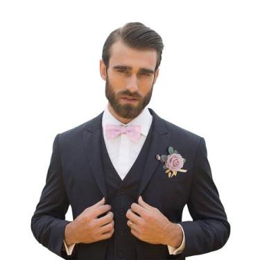 Imagem de Broche Lapela Noivo Padrinho Casamento Flor De Cetim Lilás - Anjo Da M