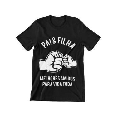 Imagem de Camiseta Frase Dia Dos Pais Papai Pai e Filho Preta - Del France, P