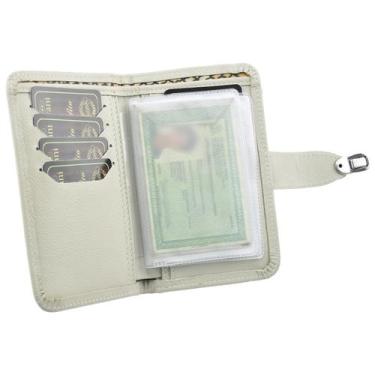 Imagem de Carteira Feminina LIRA em Couro Galvani, Bone