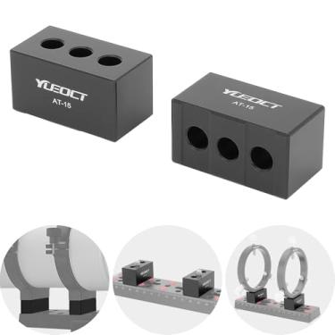 Imagem de YUEOCT Espaçadores de blocos de elevação de metal de 20 mm para anéis refratores de telescópio, barra de cauda de andorinha, com três furos para parafusos de 0,6 cm e M6 (conjunto de 2)